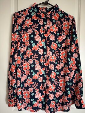 Banana Republic Red Floral Blouse